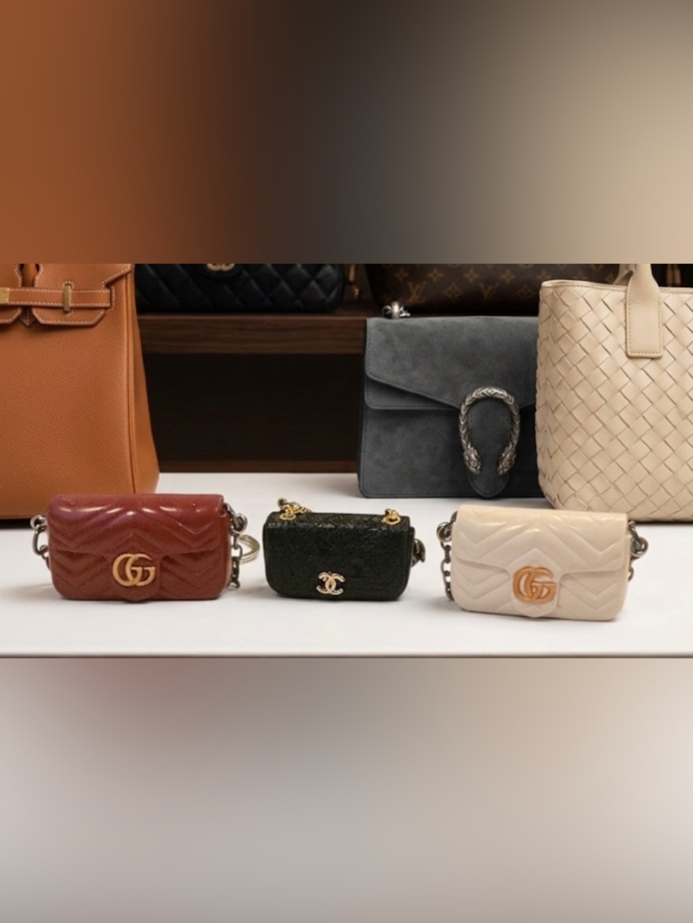 New No Brand Sources Unknown luxury designer mini handbag purse keychains